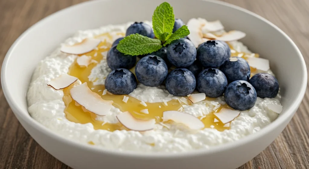 Creamy Blueberry Coconut Ricotta Bowl